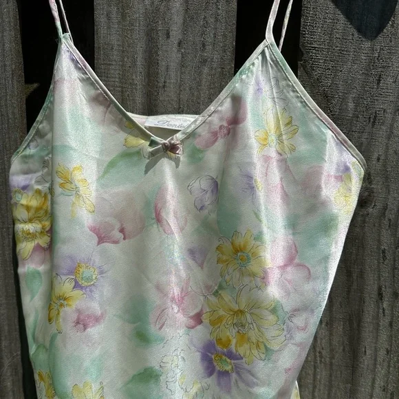 Vintage Dentelle Floral Slip Dress Sz S - Picture 2 of 6